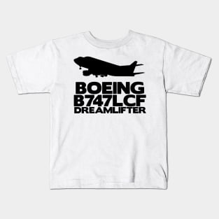 Boeing B747LCF Silhouette Print (Black) Kids T-Shirt